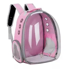 GENERICO - Bolsa de viaje para gatos mochila transparente Rosado