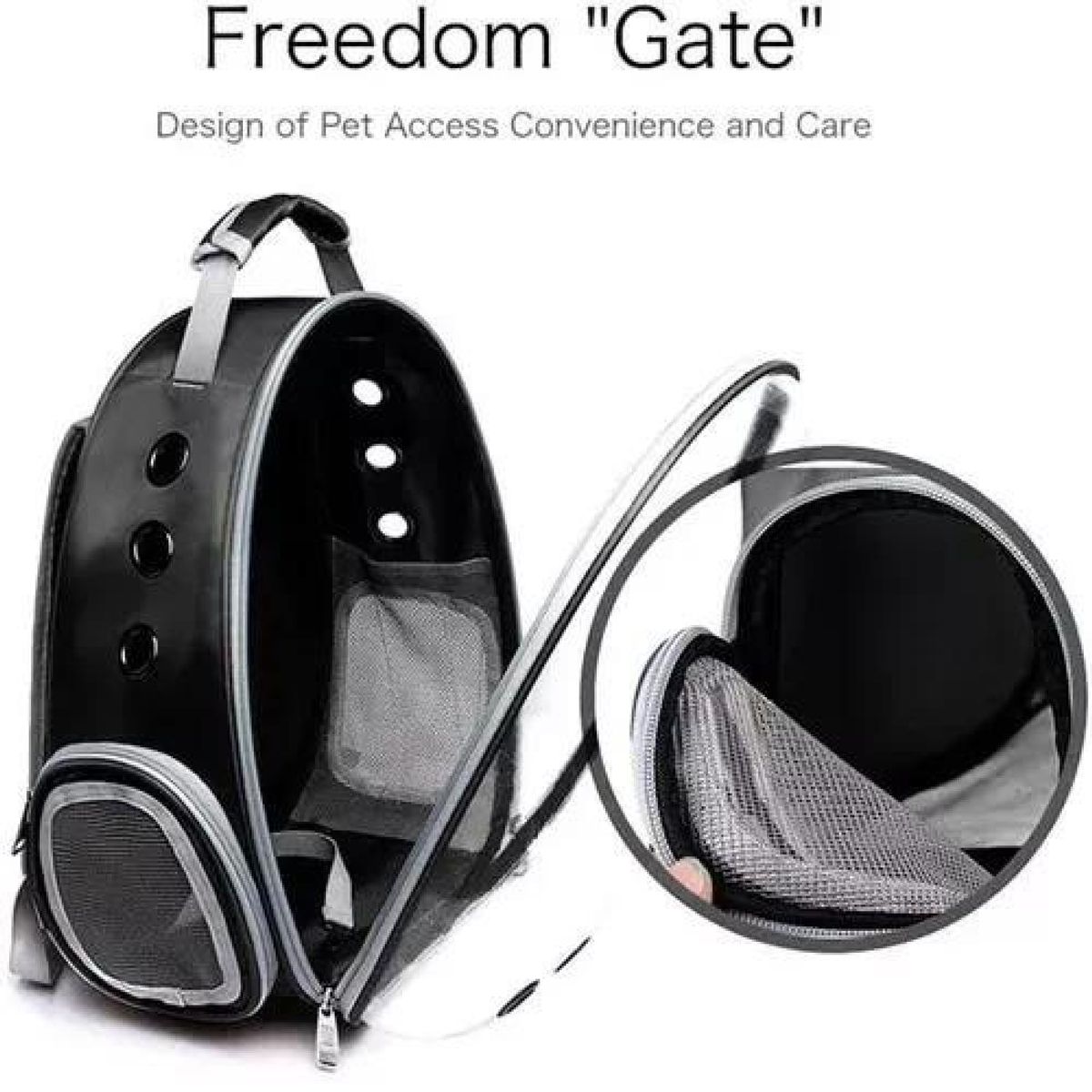 GENERICO - Bolsa de viaje para gatos mochila transparente Rosado