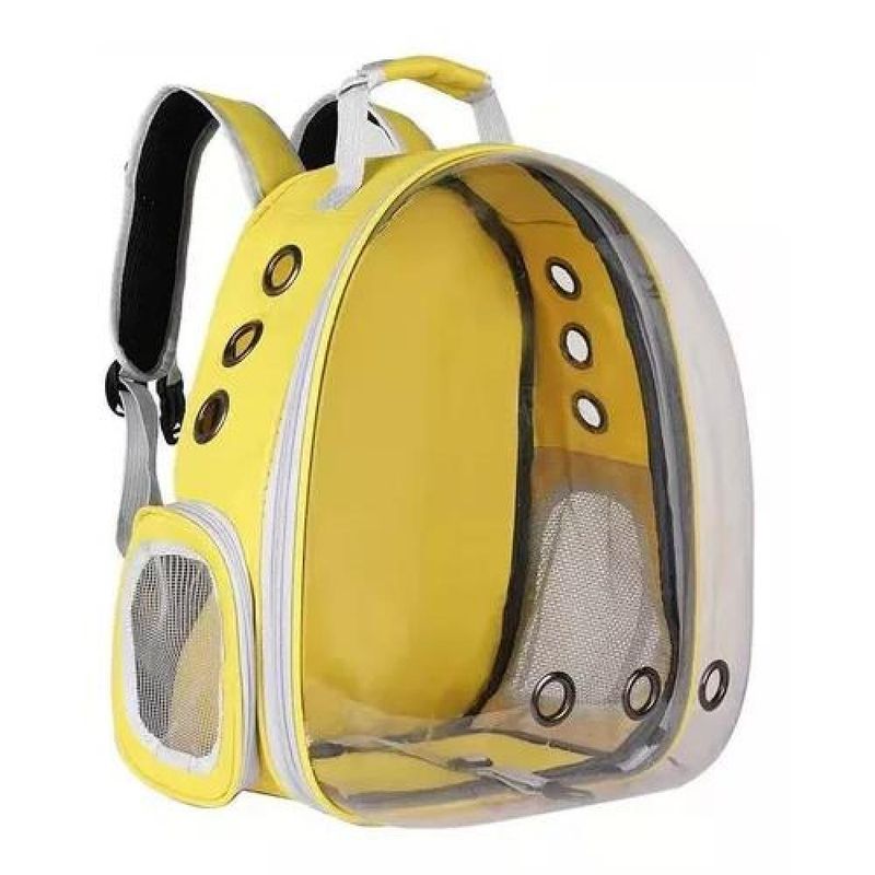 GENERICO - Bolsa de viaje para gatos mochila transparente Amarilla