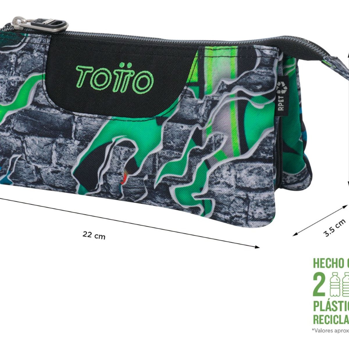 TOTTO - Totto Estuche Escolar para Lapices Rpet Impermeable Tab242