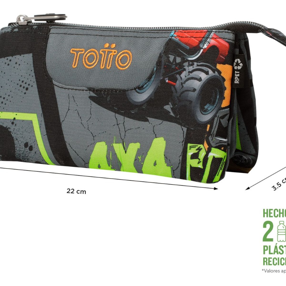 TOTTO - Totto Estuche Escolar para Lapices Rpet Impermeable Tab242