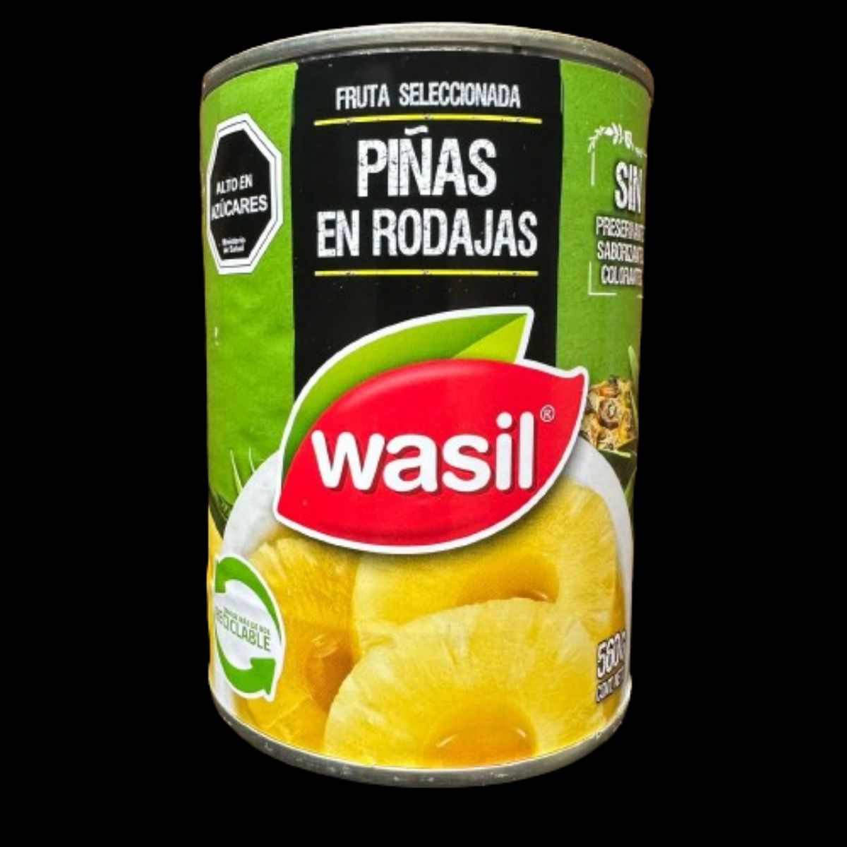 GENERICO - Piña en conserva rodajas 560gr Wasil