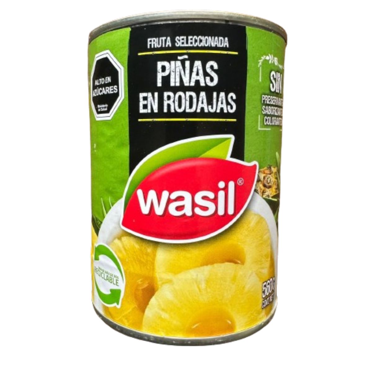 GENERICO - Piña en conserva rodajas 560gr Wasil
