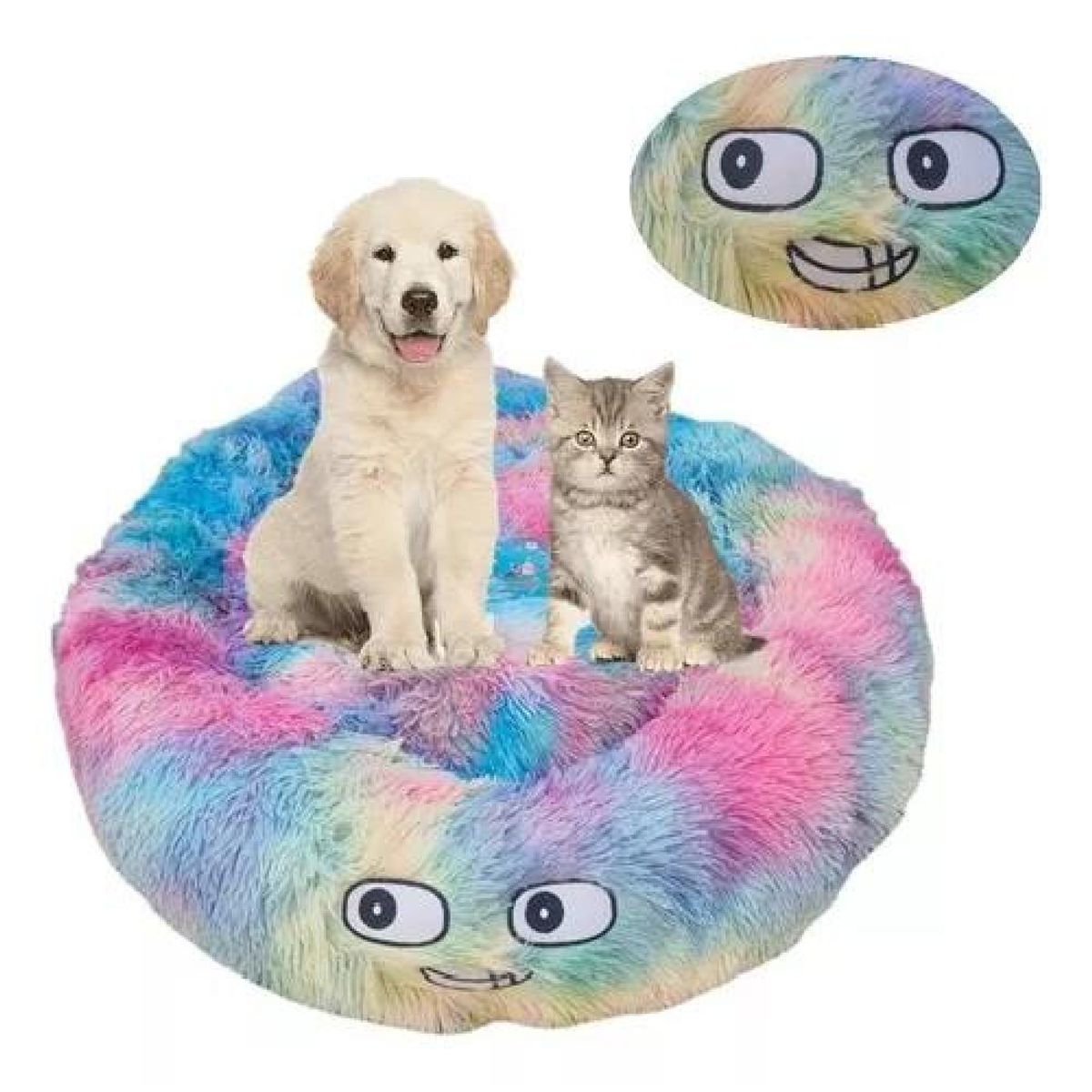 GENERICO - Cama cojín de felpa suave para perro y gato 70 cm