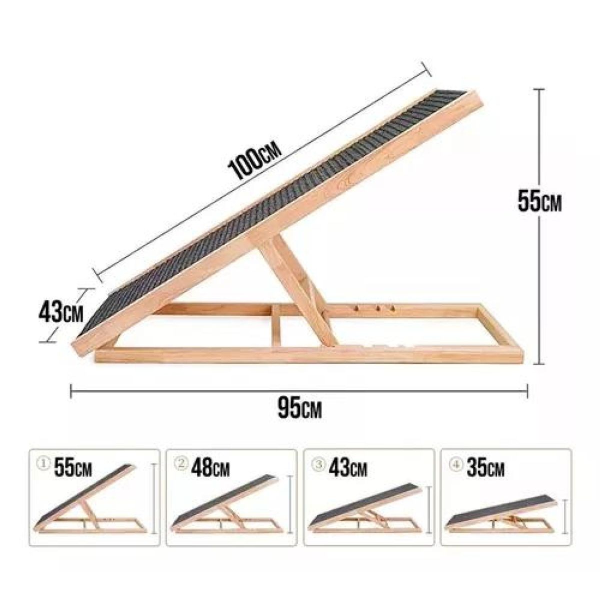 GENERICO - Rampa antideslizante ajustable para perros