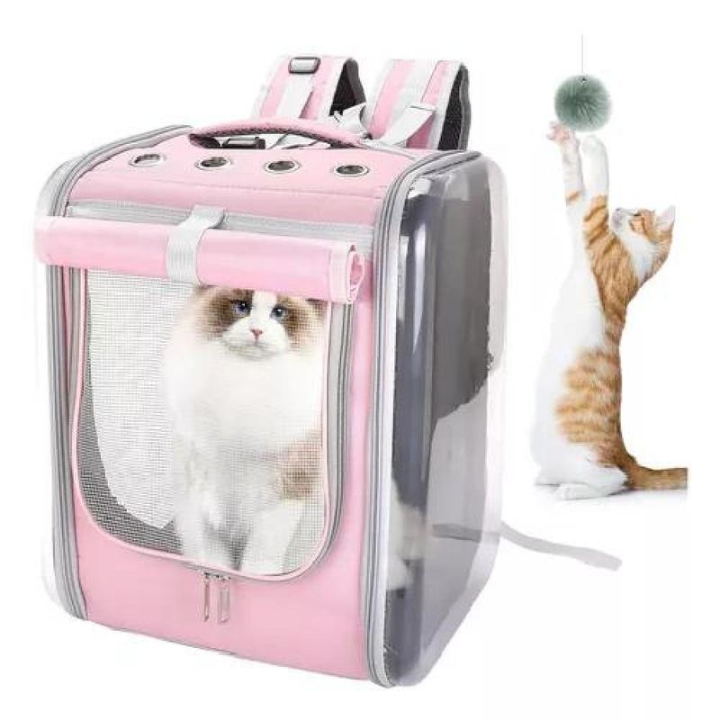 GENERICO - Bolso Mochila Porta Perros y Gatos -  Rosado