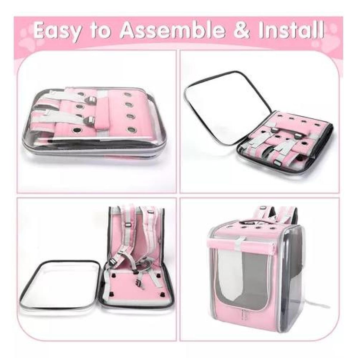 GENERICO - Bolso Mochila Porta Perros y Gatos -  Rosado