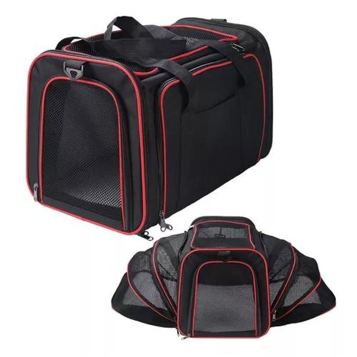 GENERICO - Bolso Transportador Grande para Mascotas 2 en 1 - Negro