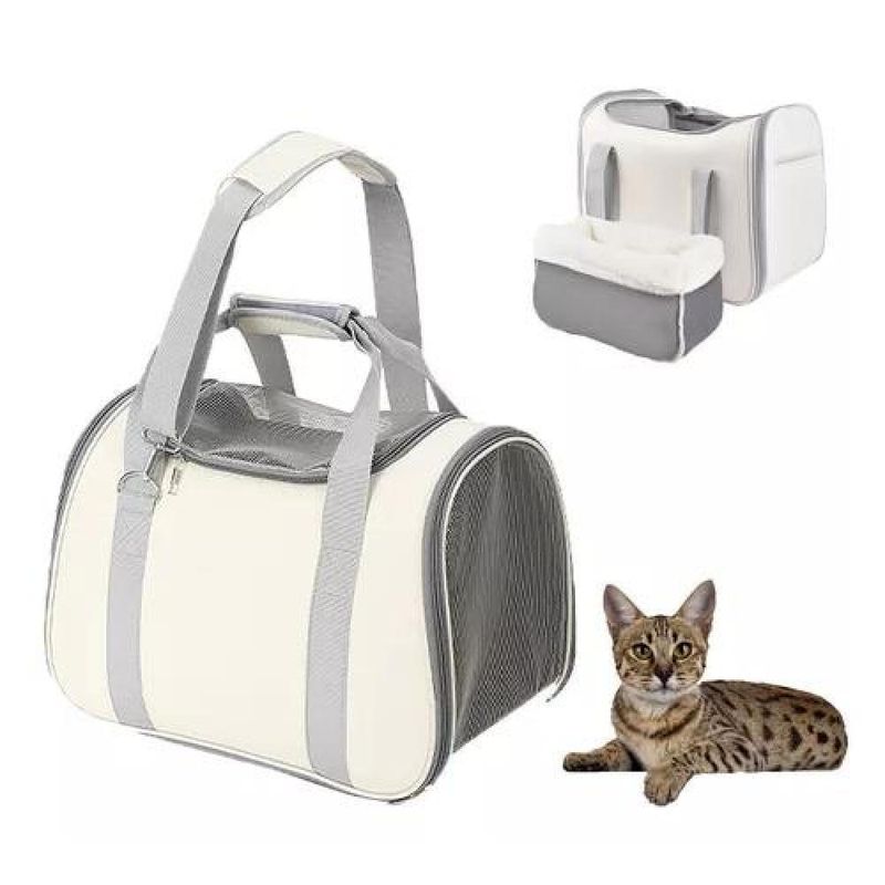GENERICO - Mochila para Transporte de Mascotas - 20 L Blanca