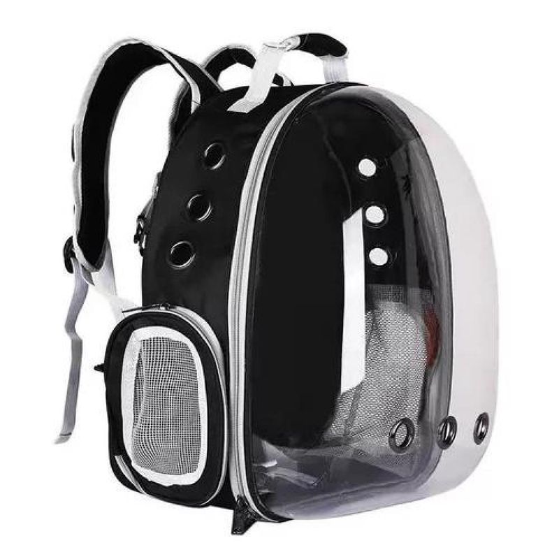 GENERICO - Bolsa de viaje para gatos mochila transparente negro