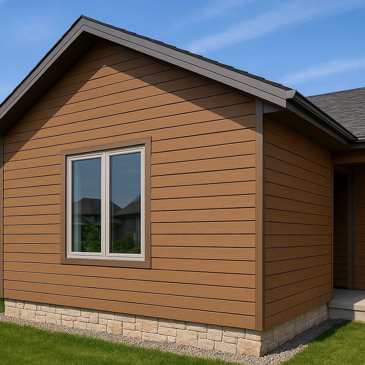 KLIK - Pack de 5 Revestimientos Siding WPC exterior Color Gris Oscuro