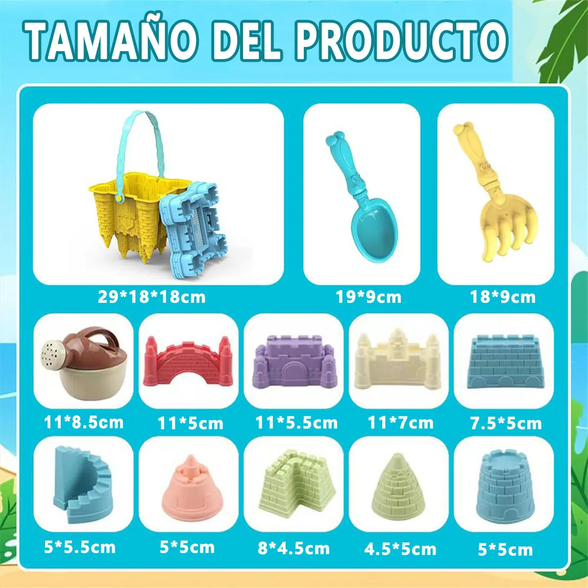 GENERICO - Juego De Juguetes De Playa Castillo Regalo Para Niños 14pzs