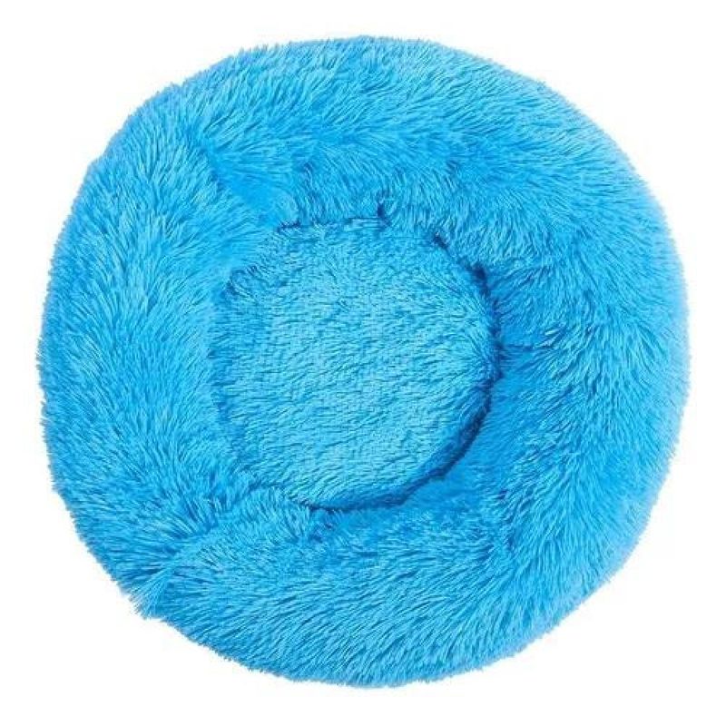 GENERICO - Cama para mascotas felpa antiestrés 80 cm XL celeste