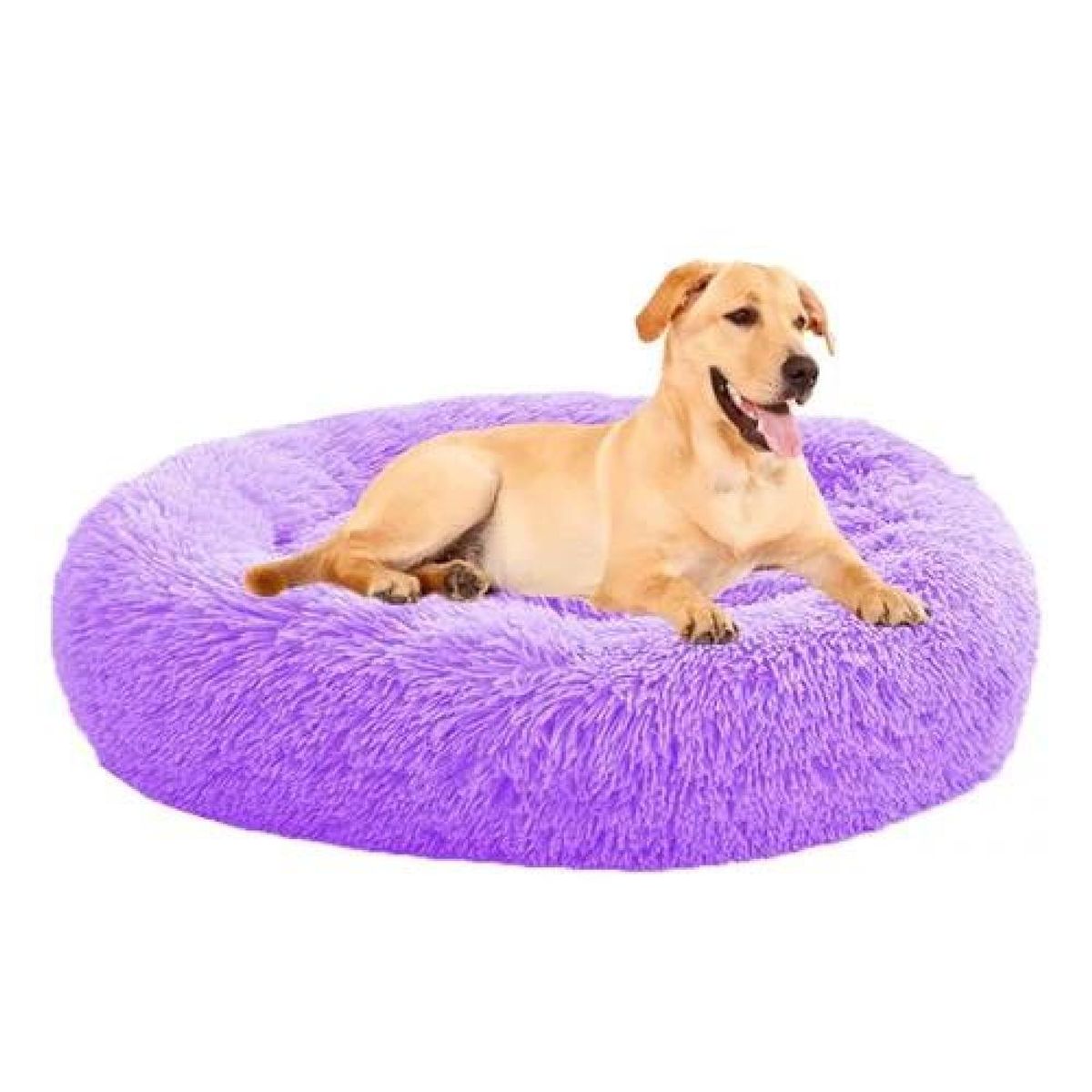 GENERICO - Cama para mascotas felpa antiestrés 80 cm XL violeta