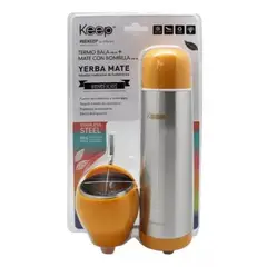 GENERICO - Set Mate Y Termo Bala Keep Color Naranja