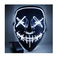 GENERICO - Pack de 2 máscaras LED La Purga Halloween terror cosplay color blanco