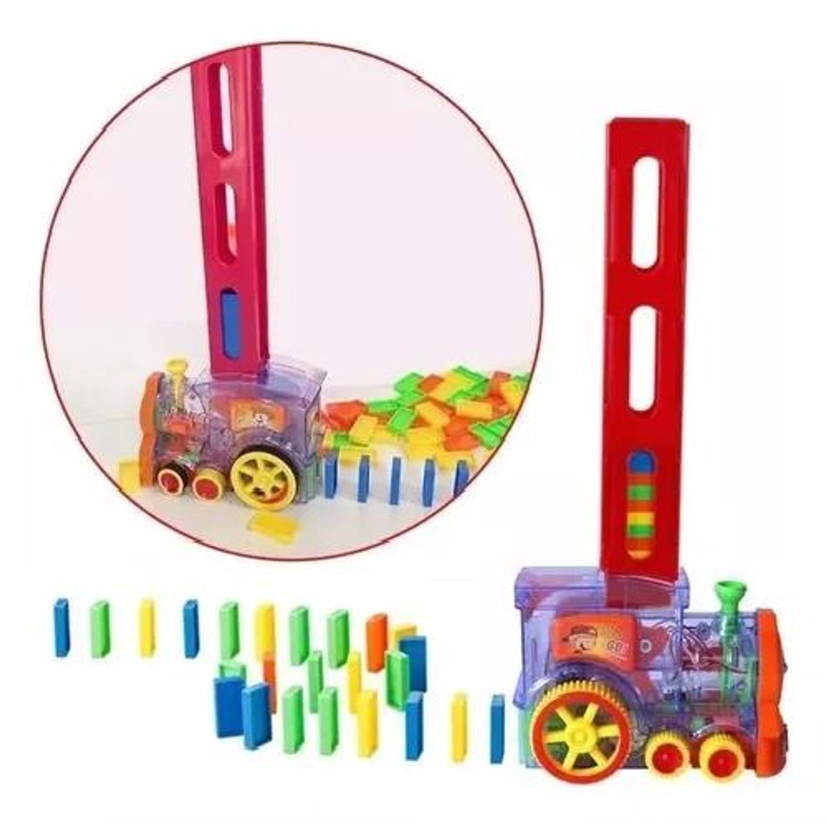 GENERICO - Tren juguete dominó automático juego para niños y niñas personaje rojo