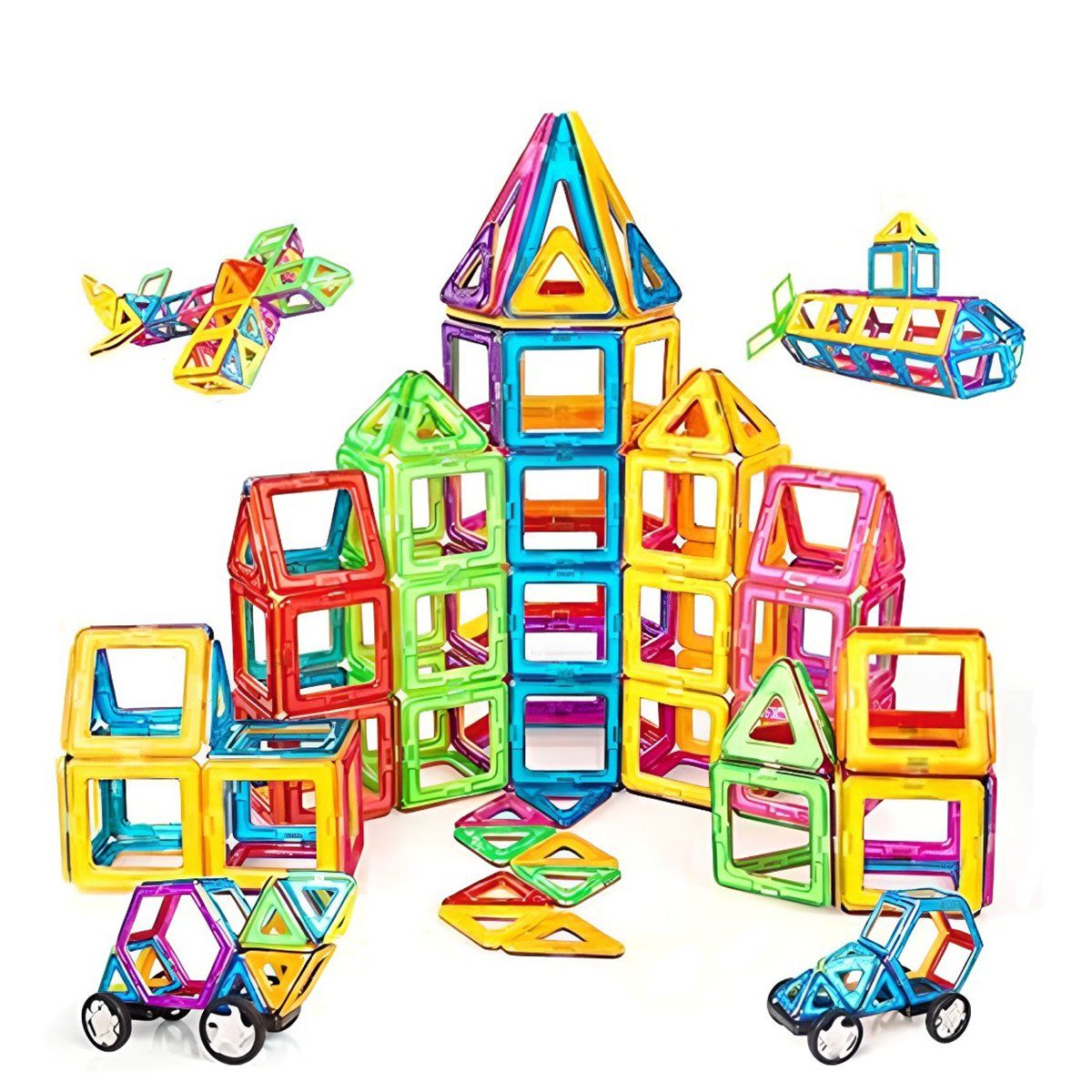 GENERICO - 84 Piezas Juego Bloques Magnéticos 3D Creativos Para Niños