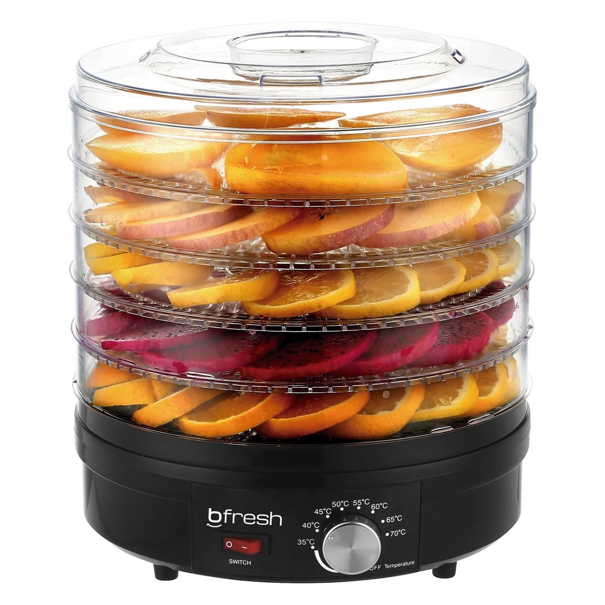 B FRESH - Deshidratador de frutas y alimentos Dry Fit Negro