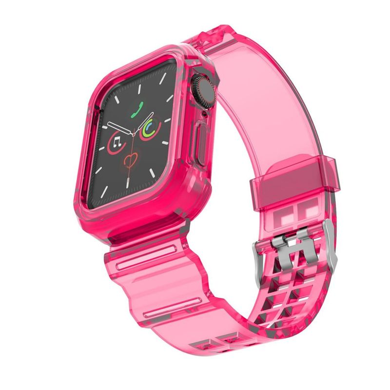 GENERICO - Correa Protectora Silicona Para Apple Watch 42-44-45 MM - Fucsia