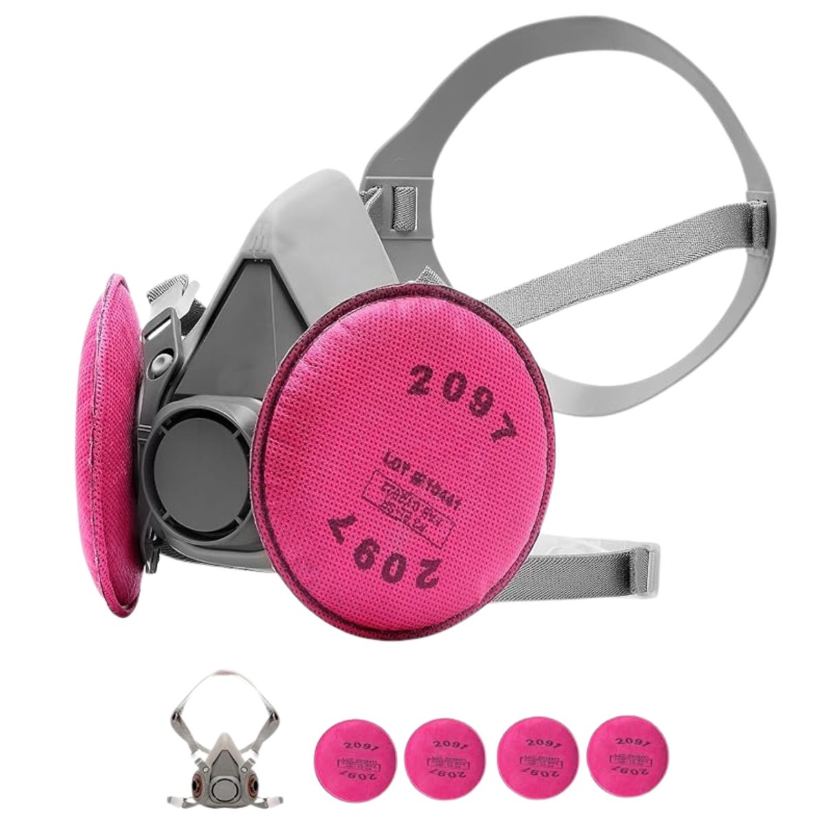 GENERICO - Mascara Respirador Reutilizable Antipolvo Quimicos 4 Filtros