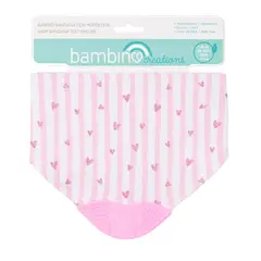 BAMBINO - Babero Mordedor Blanco Corazones Niña