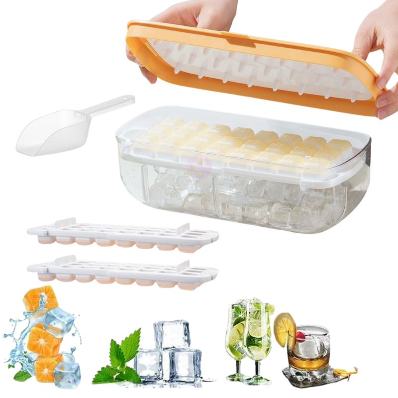 GENERICO - Bandeja Hielera Silicona Molde Para Cubos De Hielo 2 En 1