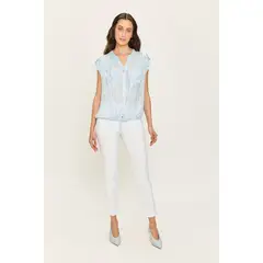ASH - Blusa Manga Corta Crudo Mujer