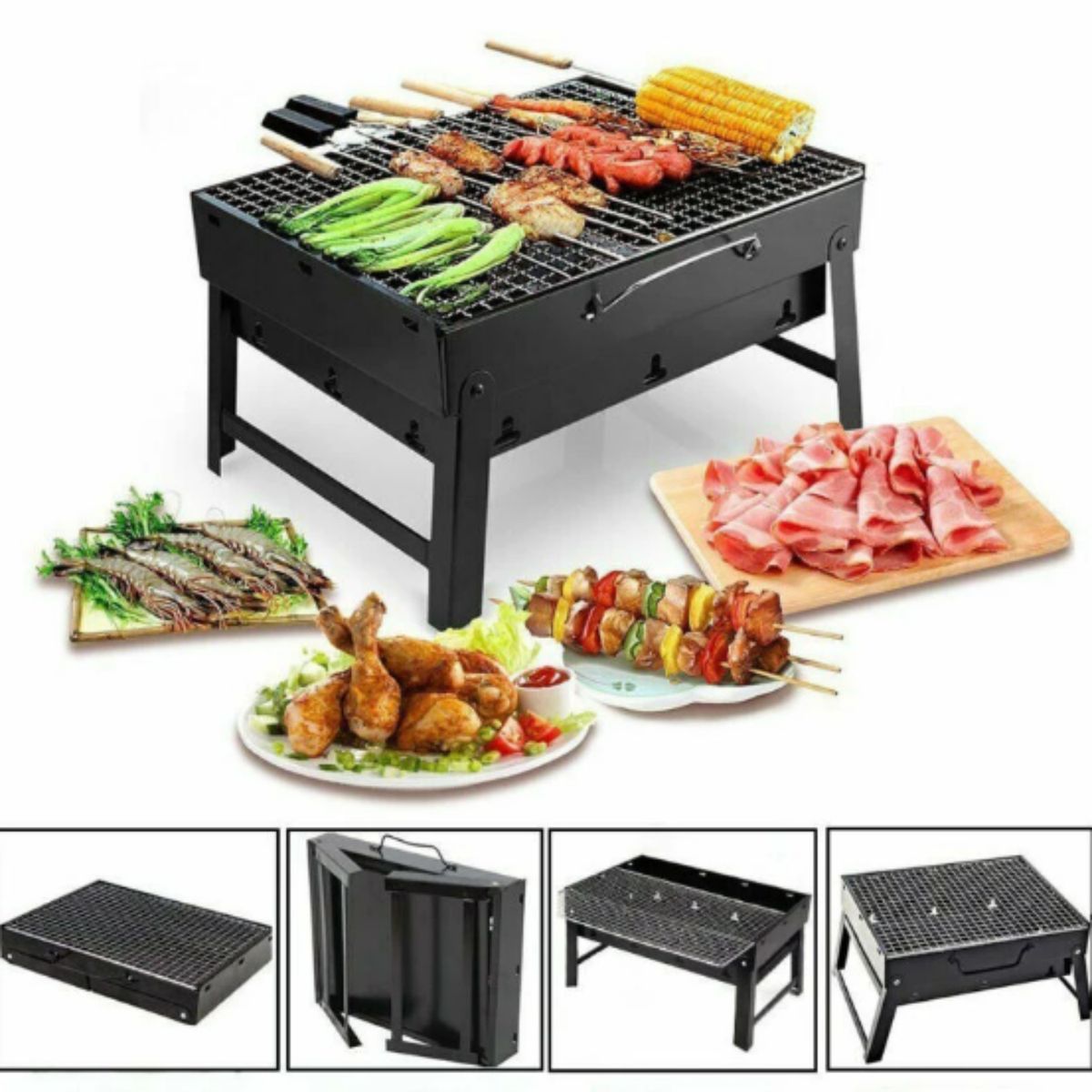 GENERICO - Parrilla Portatil a Carbon Plegable