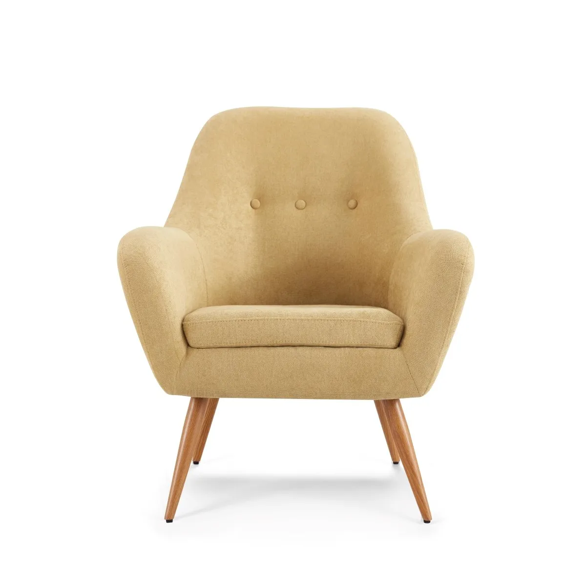 ROSEN - Kit 2 Poltronas Rosen Bartolo Pata Metálica Tela Custard