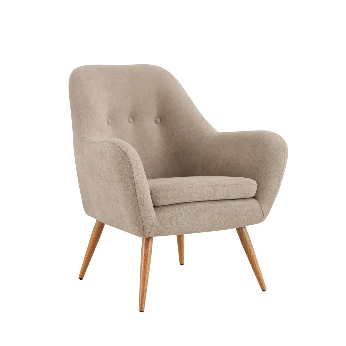 ROSEN - Poltrona Rosen Bartolo Pata Metálica Tela Taupe Claro