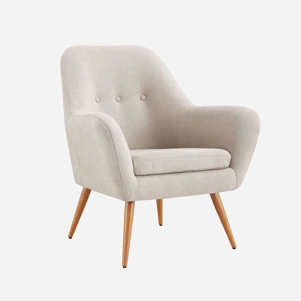 ROSEN - Kit 2 Poltronas Rosen Bartolo Pata Metálica Tela Marfil