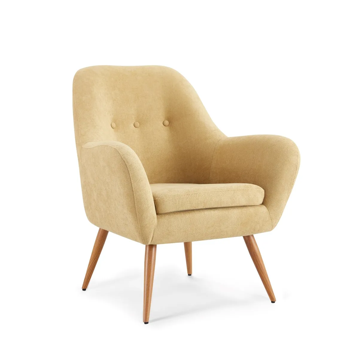 ROSEN - Poltrona Bartolo Pata Metálica Tela Custard