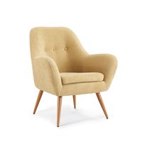 Poltrona Bartolo Pata Metálica Tela Custard