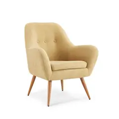 ROSEN - Poltrona Bartolo Pata Metálica Tela Custard