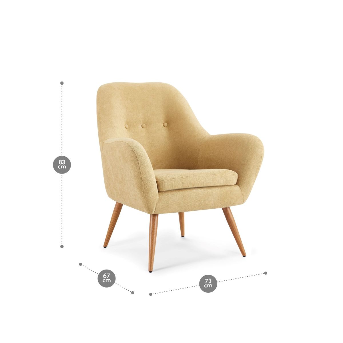 ROSEN - Poltrona Bartolo Pata Metálica Tela Custard