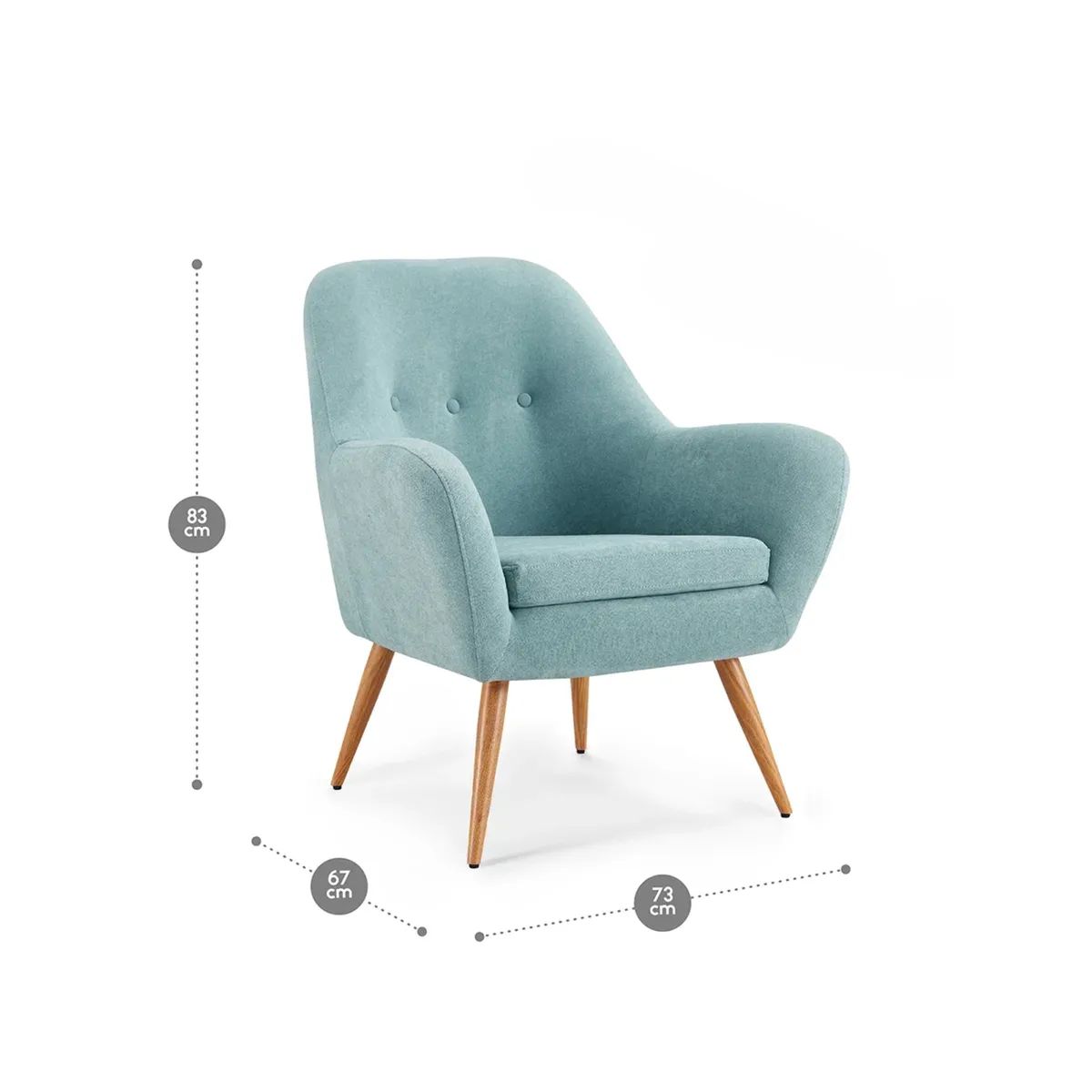 ROSEN - Kit 2 Poltronas Rosen Bartolo Pata Metálica Tela Denim