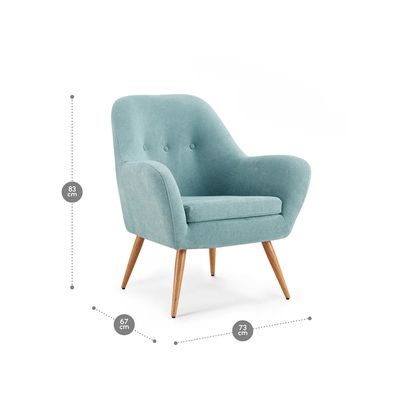 Imagen 2 del producto Kit 2 Poltronas Bartolo Pata Metálica Tela Denim