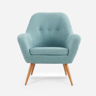 Imagen 2 del producto Poltrona Bartolo Pata Metálica Tela Denim Claro