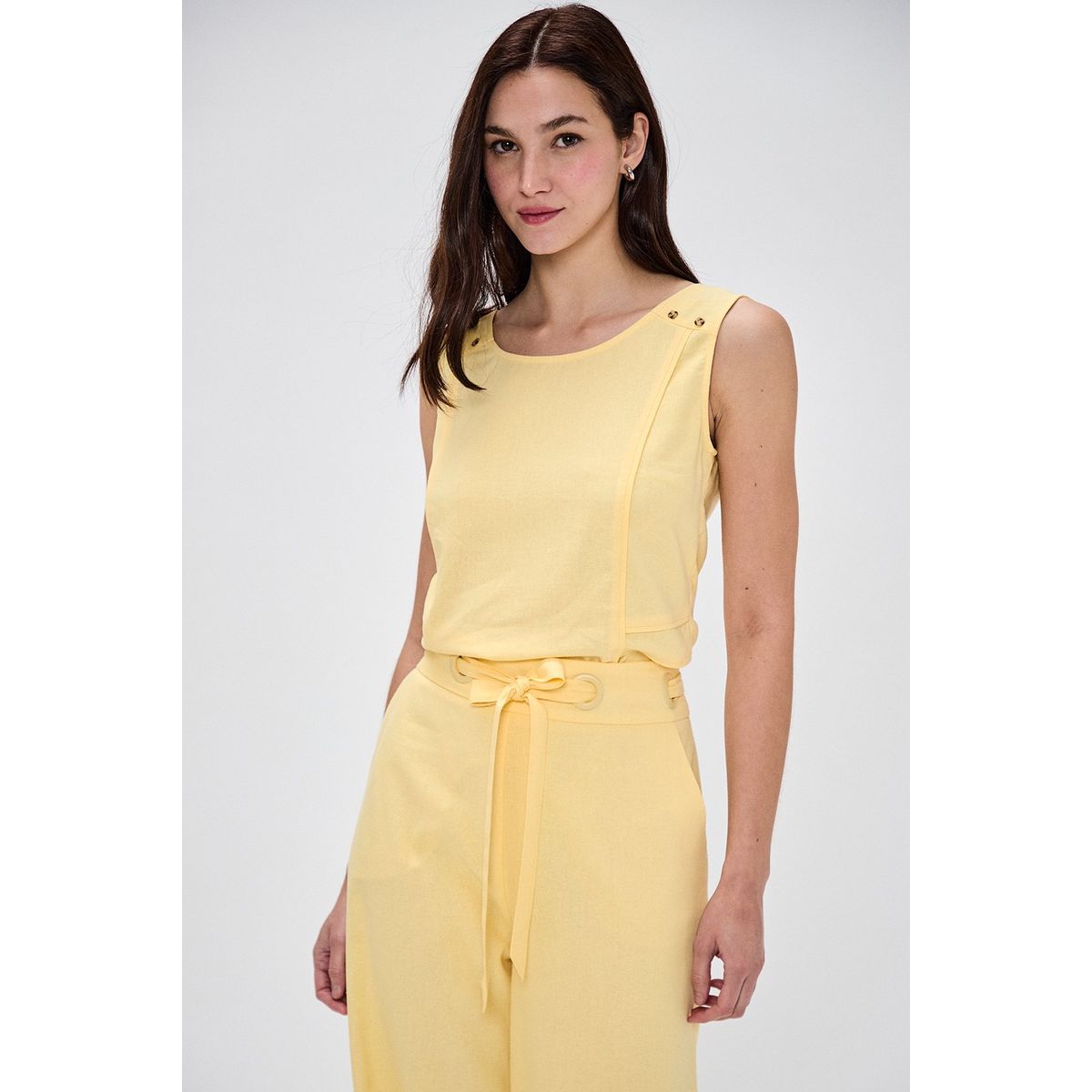 IO - Blusa Sin Mangas Amarillo Mujer Io