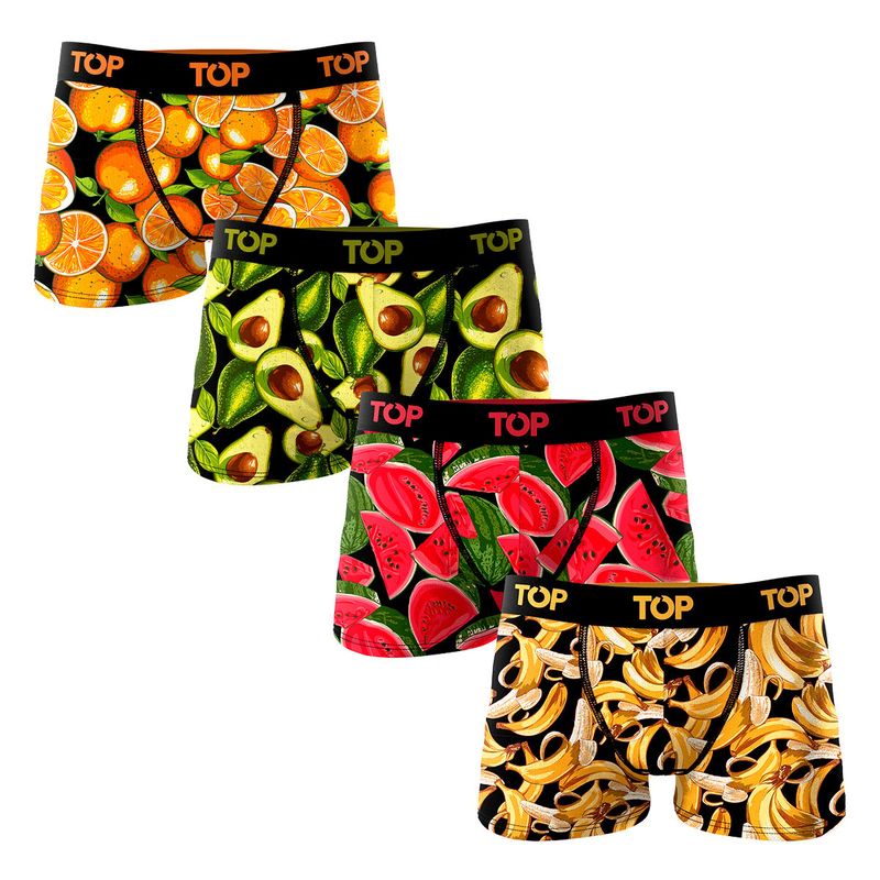 TOP - Bóxer Medio Niño Algodón Pack 4 Icónico - Juicy Fruits C2 Top