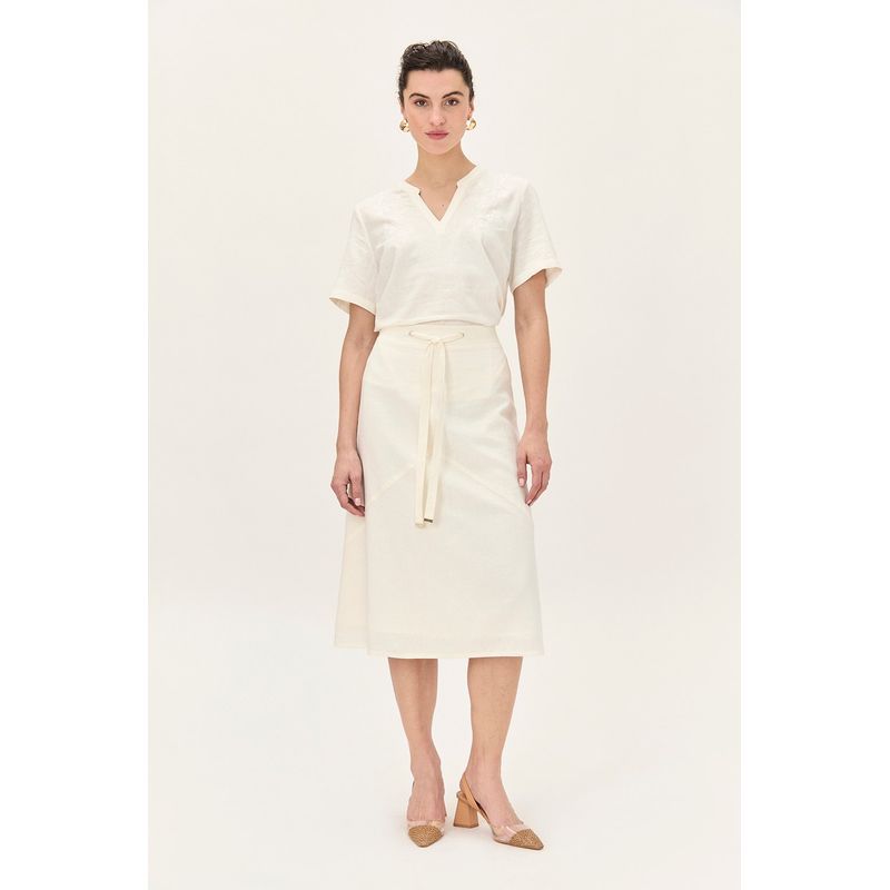 MA GRIFFE - Blusa Lino Crudo Magriffe
