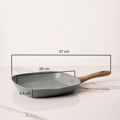 Imagen 2 del producto Sartén cuadrado 28 cm antiadherente de cerámica Linea Marmolada Bifera