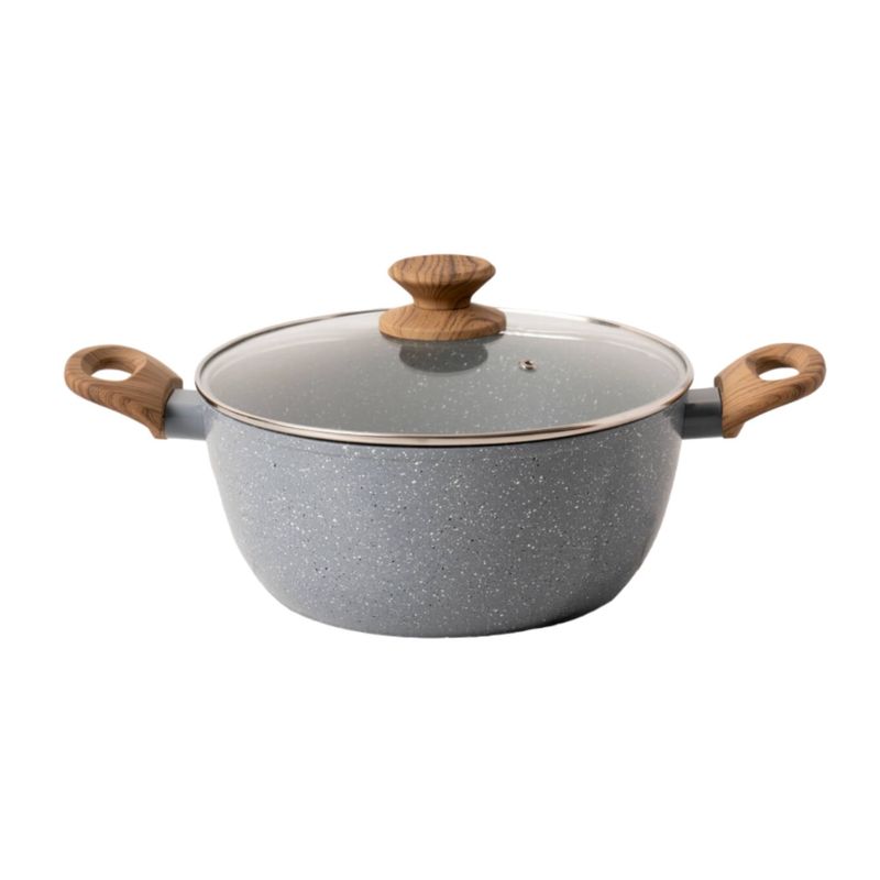 GENERICO - Cacerola 24 cm olla antiadherente de cerámica con tapa Linea Marmolada