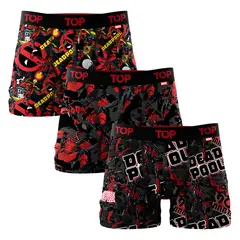TOP - Bóxer Medio Marvel Algodón Pack 3 Deadpool C15