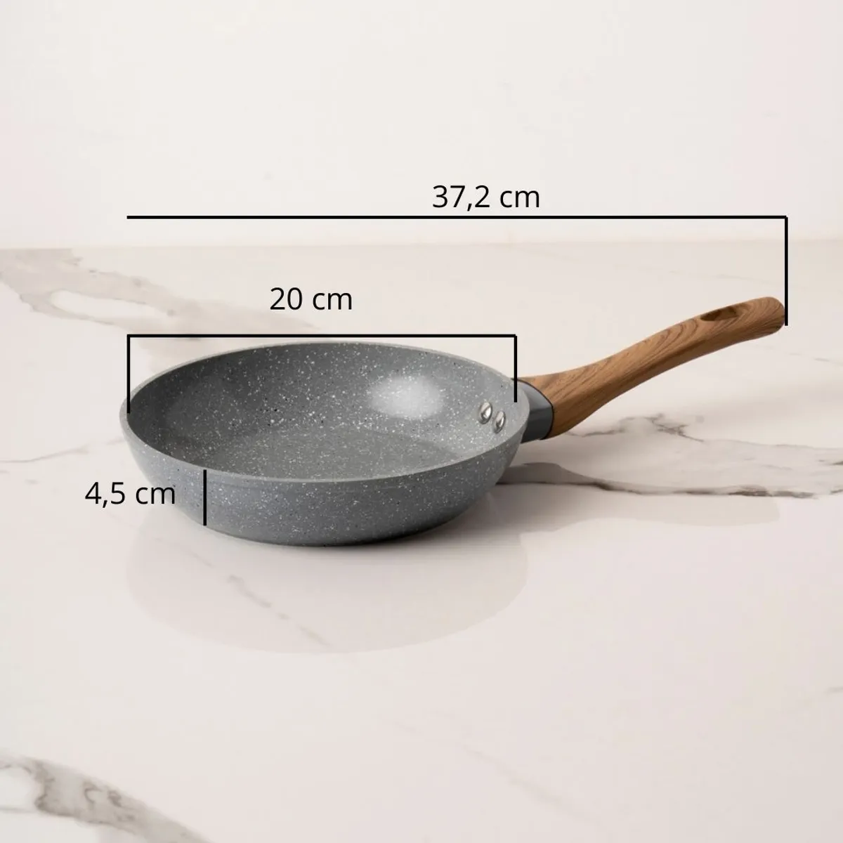 GENERICO - Sarten 20 cm antiadherente de ceramica Linea Marmolada
