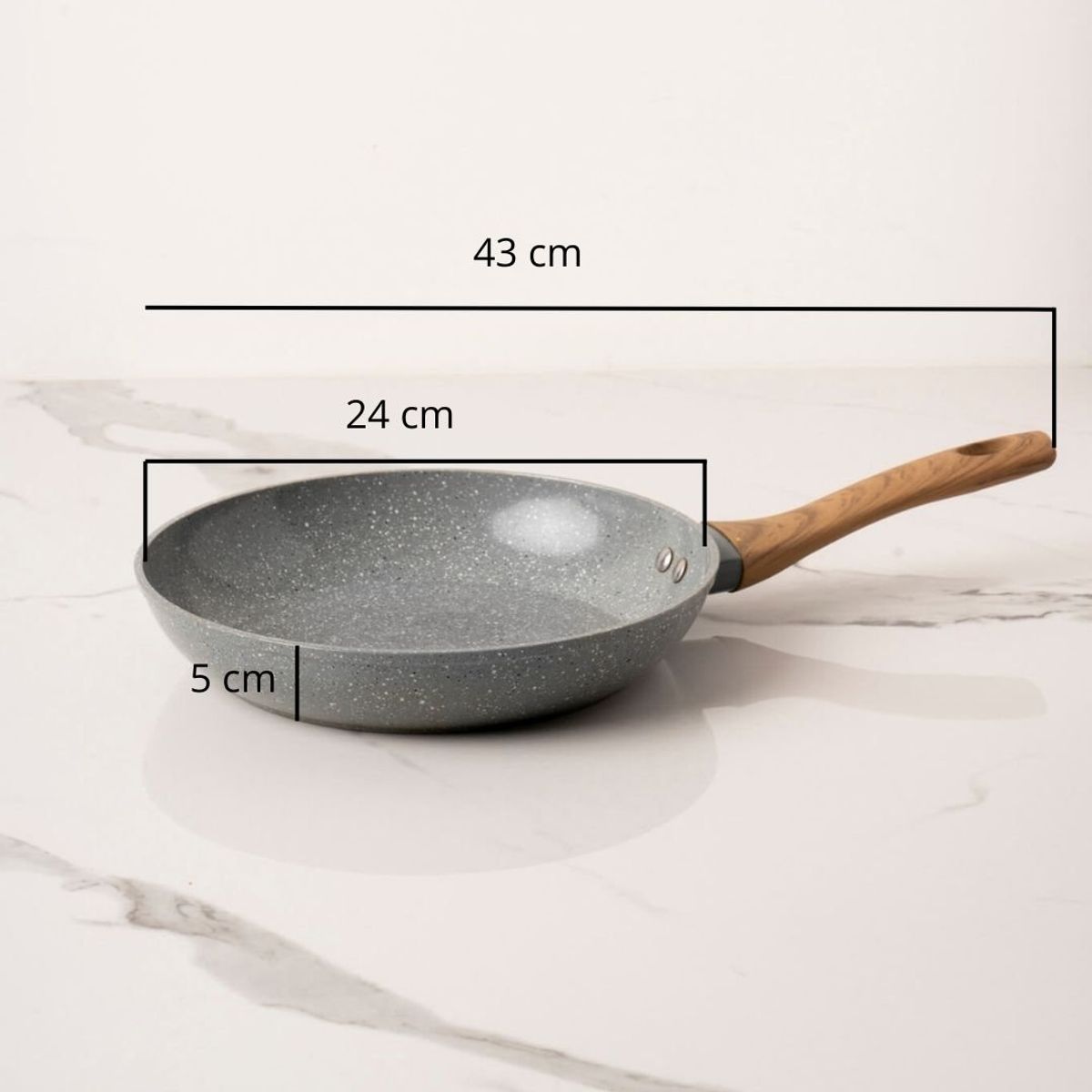 GENERICO - Sarten 24 cm antiadherente de ceramica Linea Marmolada