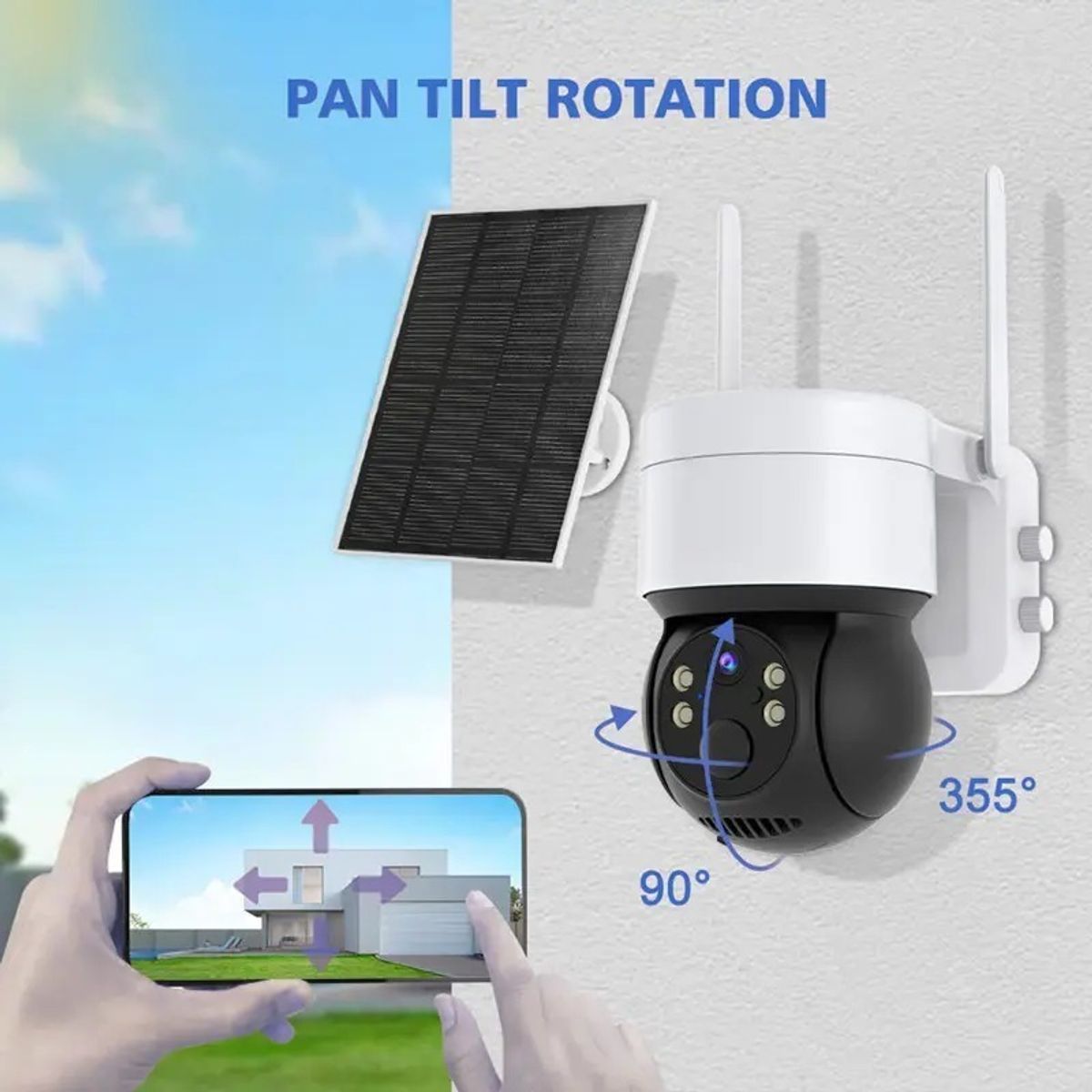 GENERICO - Camara Solar Ip Wifi Seguridad Exterior Hd 1080p Icsee