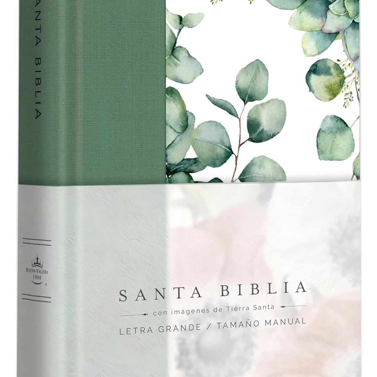 ORIGEN - Biblia RVR 1960 letra grande Tapa dura flores verde