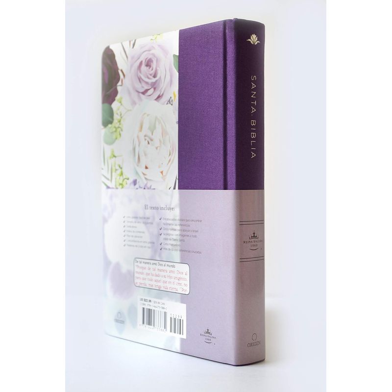 ORIGEN - Biblia RVR 1960 letra grande Tapa dura flores púrpura